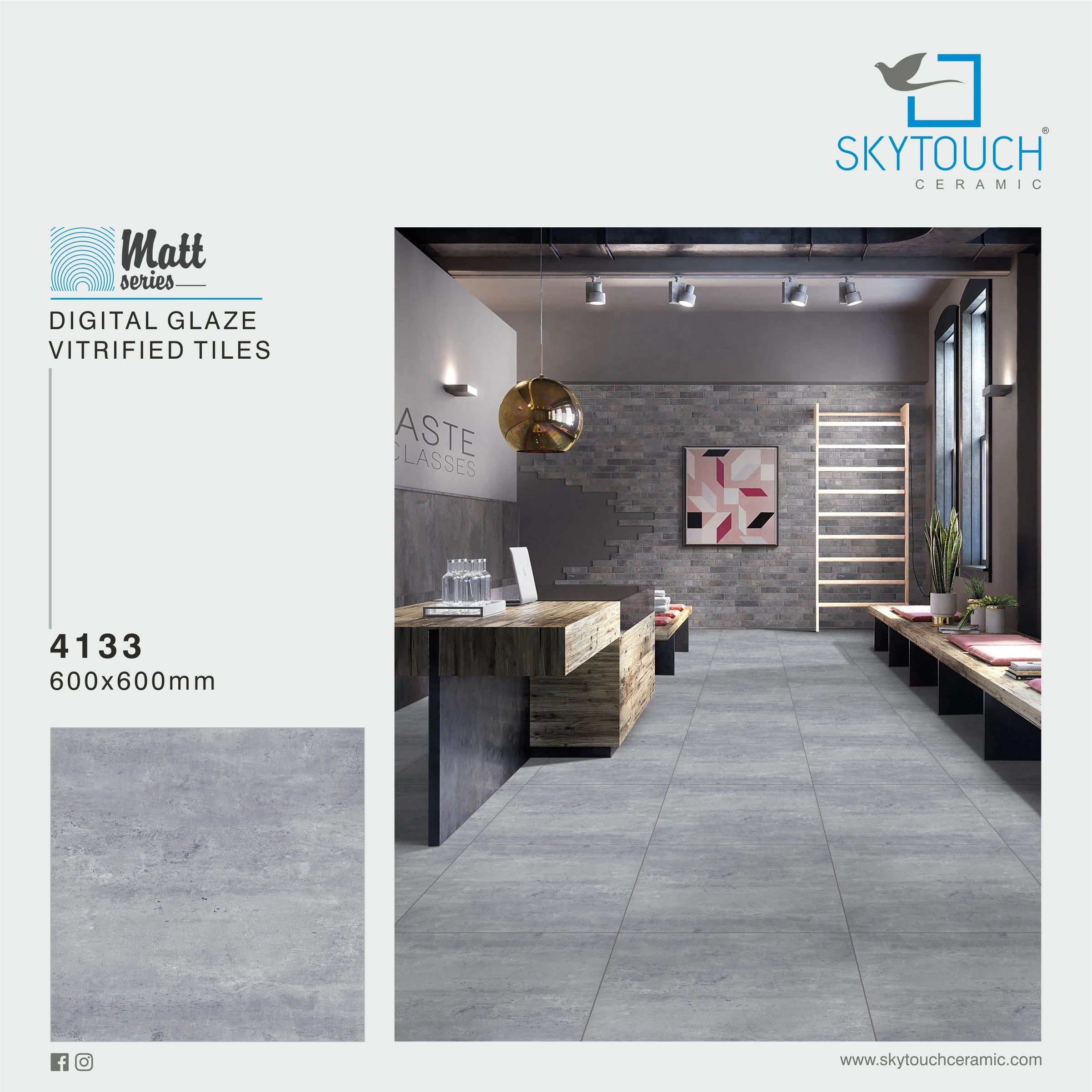 Матовая напольная плитка с эффектом тренда полноразмерная фарфоровая Нескользящая для пола и стен 600*600 мм