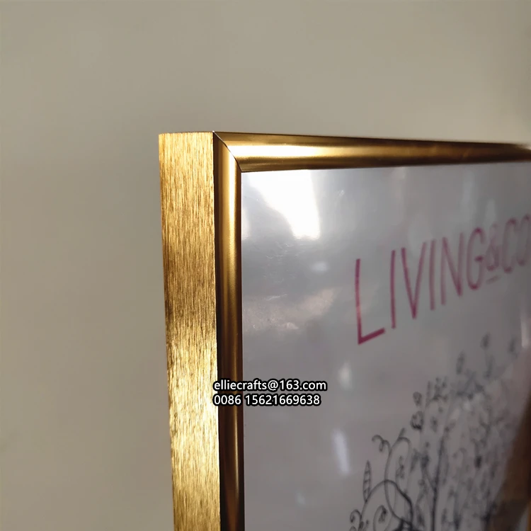 40x50 40x60 50x70 60x80 70x100cm Large Size Rose Gold Metal Aluminum photo picture frame poster frame with passeparout