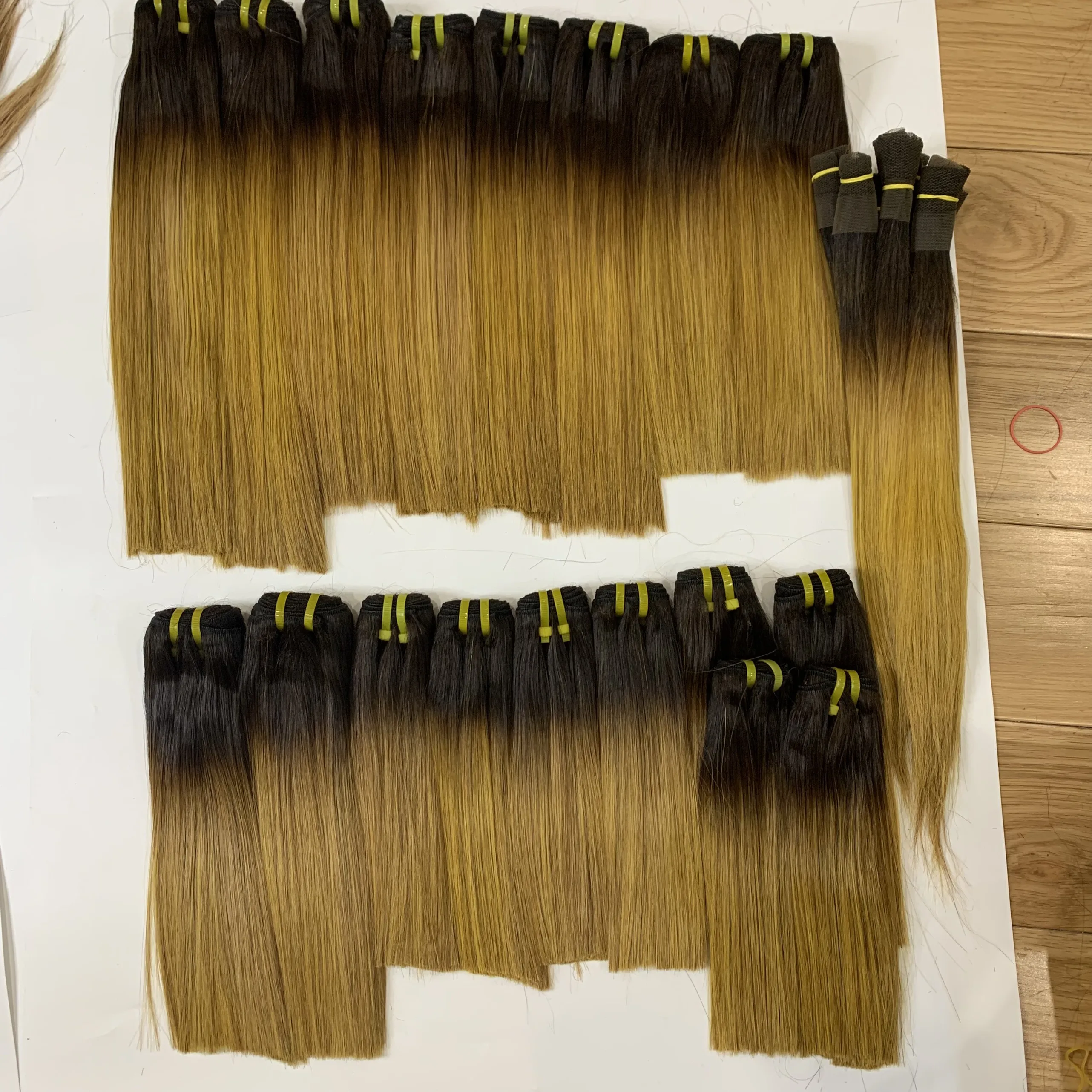 Прямые волосы с двойной косточкой Омбре лучшее качество прямые кости 100% человеческие без спутывания не спутываются завода во Вьетнаме