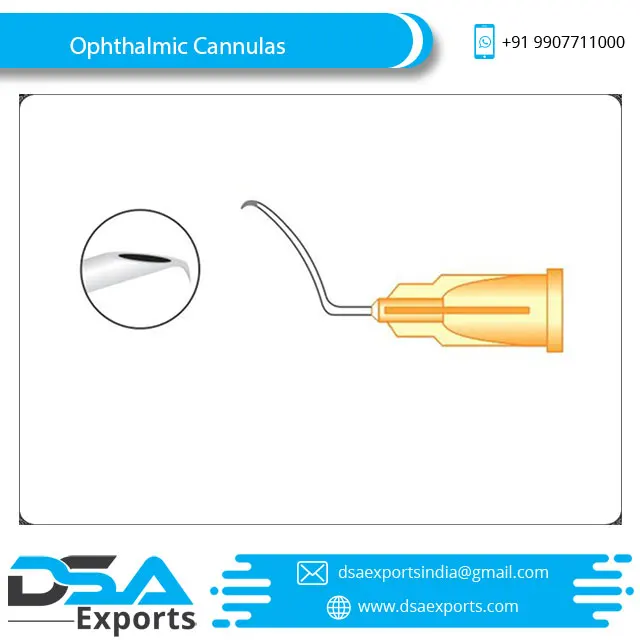 Top Quality Sterilized Ophthalmic Curved Sub Tenon Anesthesia Cannula Surgical Cannula At Best Price