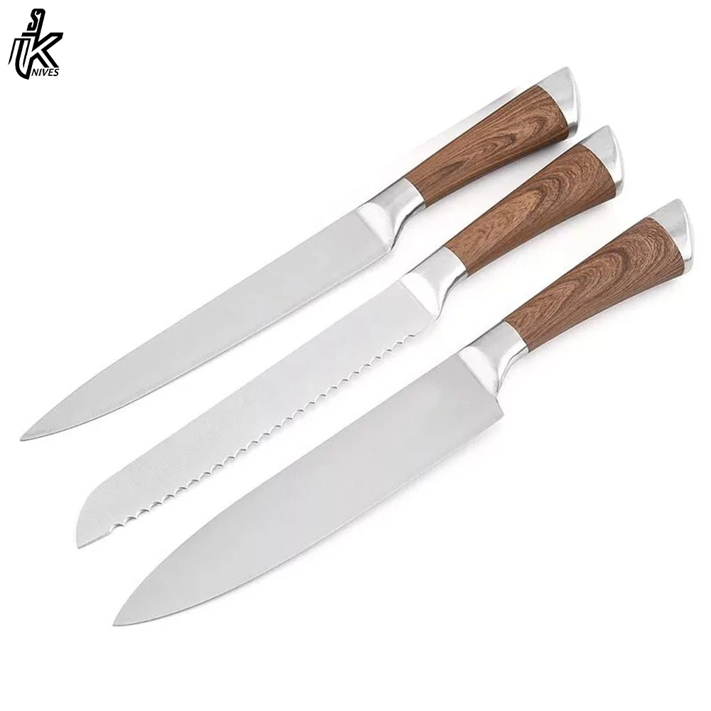 High Quality wood Handle 16 piece Stainless Steel Kitchen Knife Set with Wooden Block Chef Knife