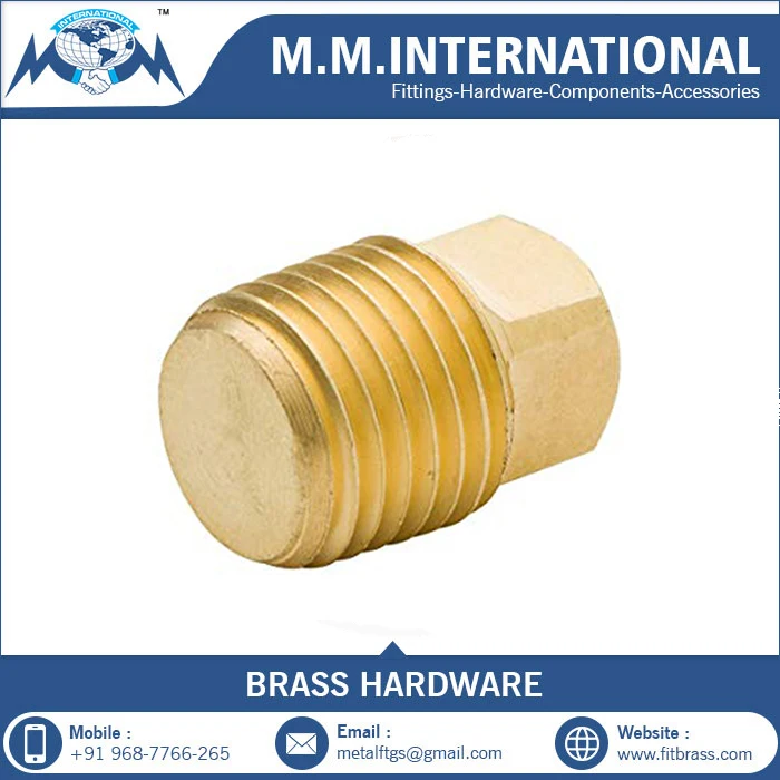Brass Hex Type Threaded Pipe Fitting Plug For Plumbing Fittings For Water Stopping