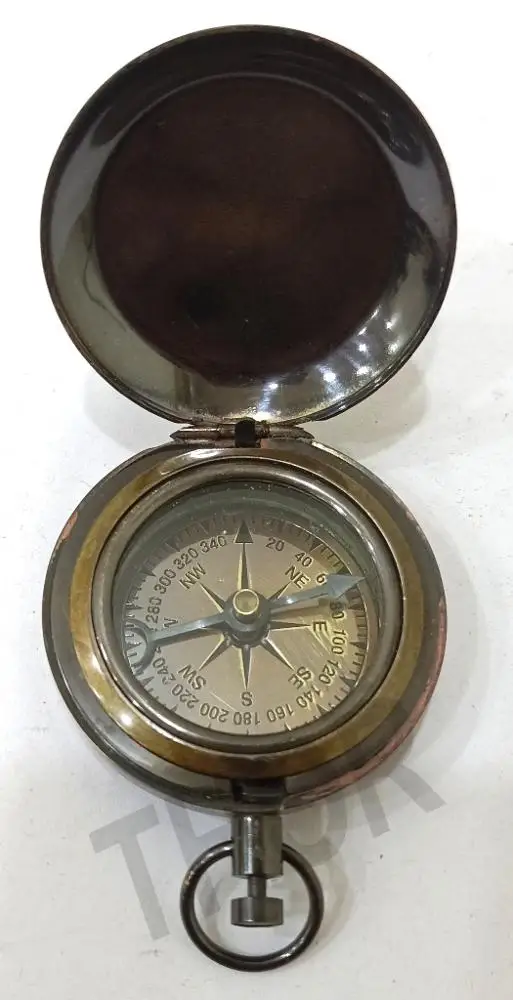 
Collectibles Nautical Brass Round Push Button Pocket Compass Gift Item 