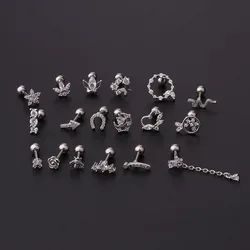 Fengshang Fashion Gold Silver Earring CZ Geometric Piercing Earring Jewelry Wholesale Designer Ear Stud Earrings For Women