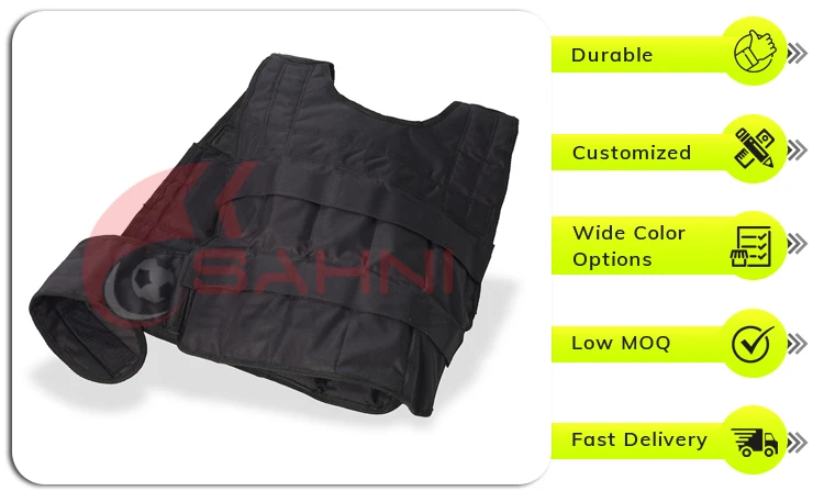 Premium Quality Heavy Duty Nylon PU Fabric Made Vest Weight Weight Jacket