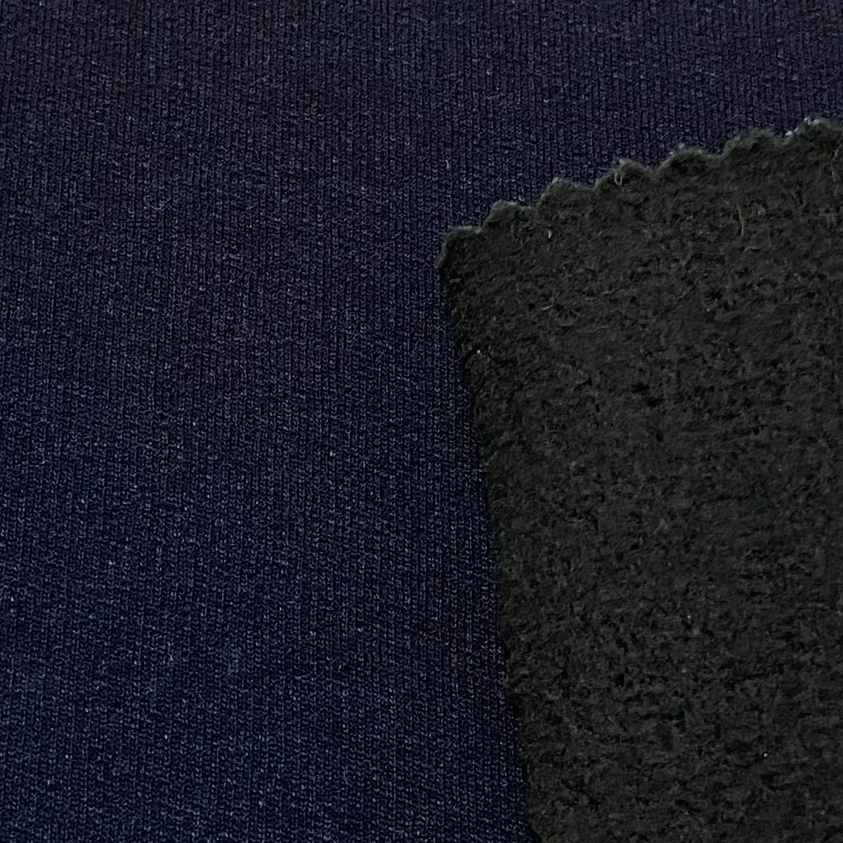  В наличии вязаная французская махровая ткань 63% хлопок 32% ПП 5% спандекс цвета индиго для джинсовой одежды