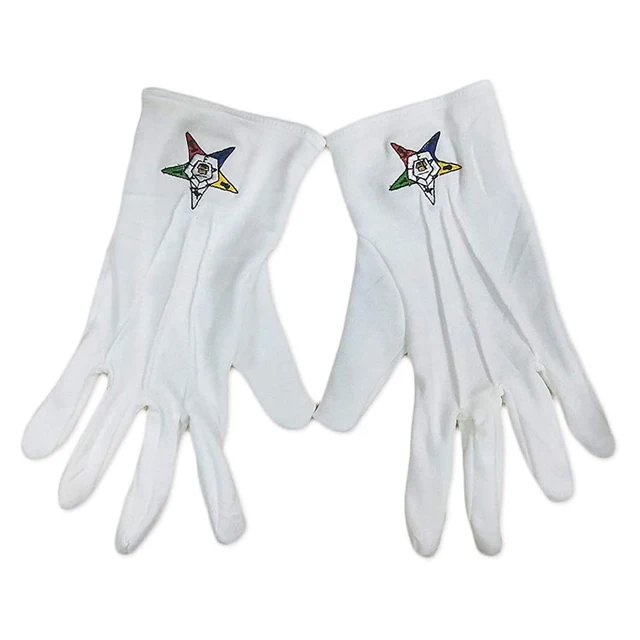 Custom Made Embroidery Logo Masonic Cotton Cheap high quality Gloves