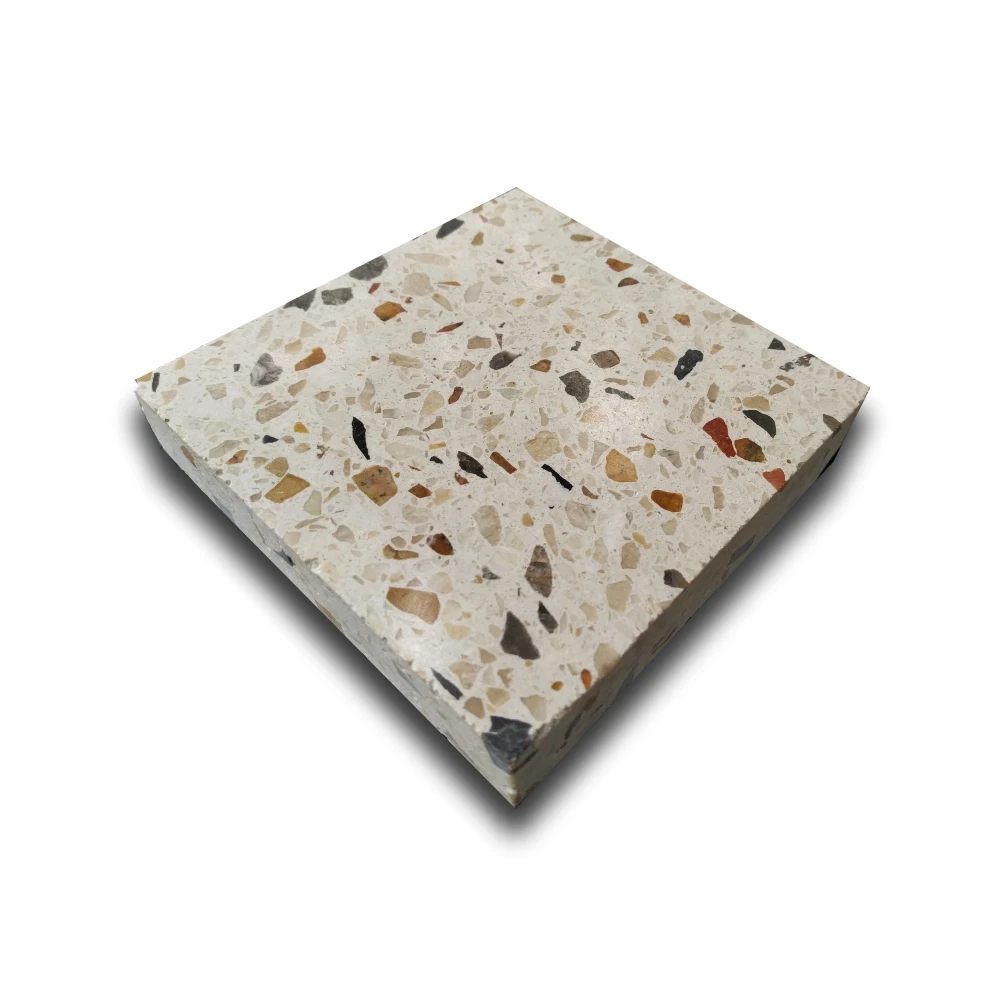 Indonesia Terrazzo Slab White Terrazzo Slabs for Top Table Size 135x250x2 Finish Polished and Brushed
