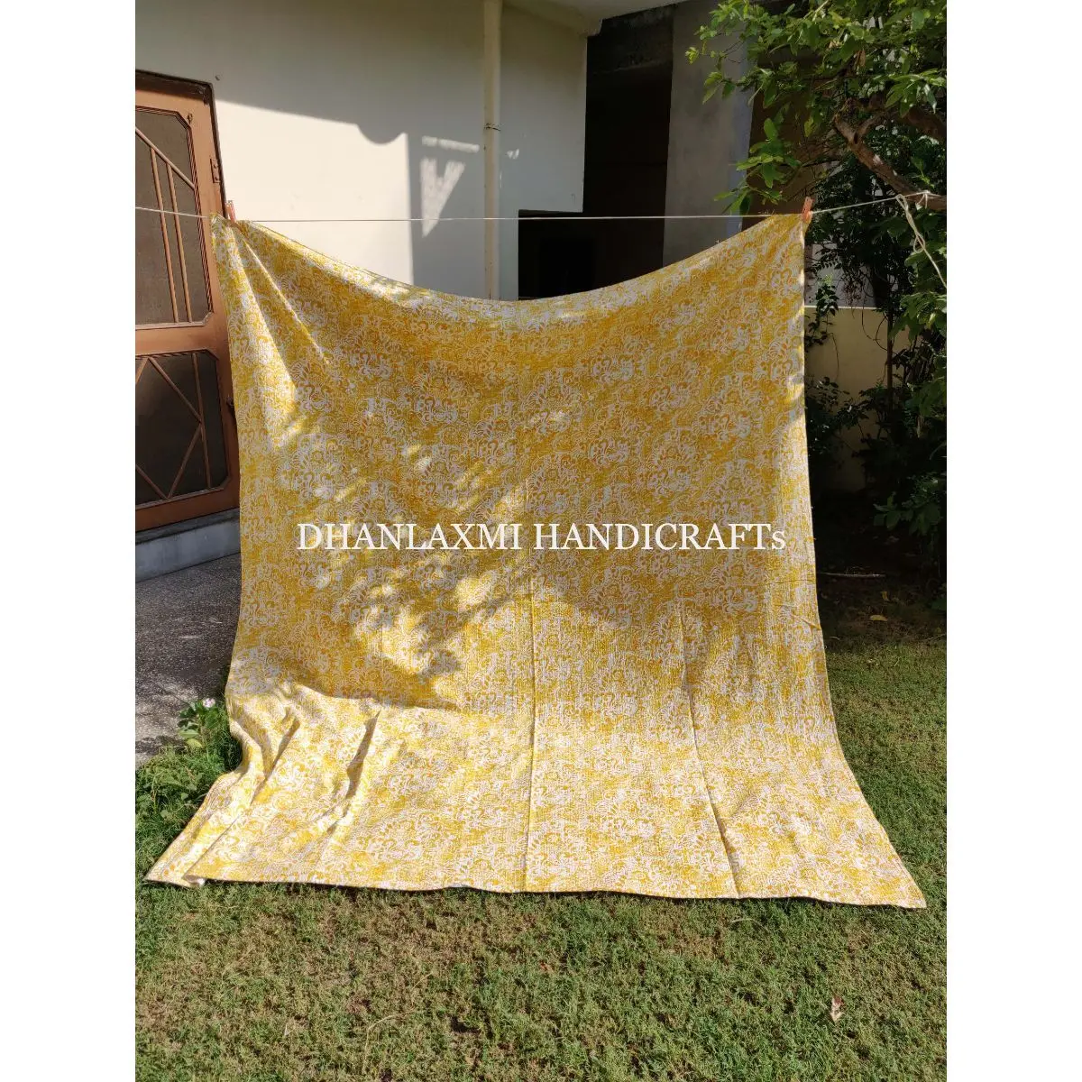 100% хлопок ручная работа Персиковое красивое домашнее декоративное индийское цветочное ручное одеяло Kantha покрывало оптом