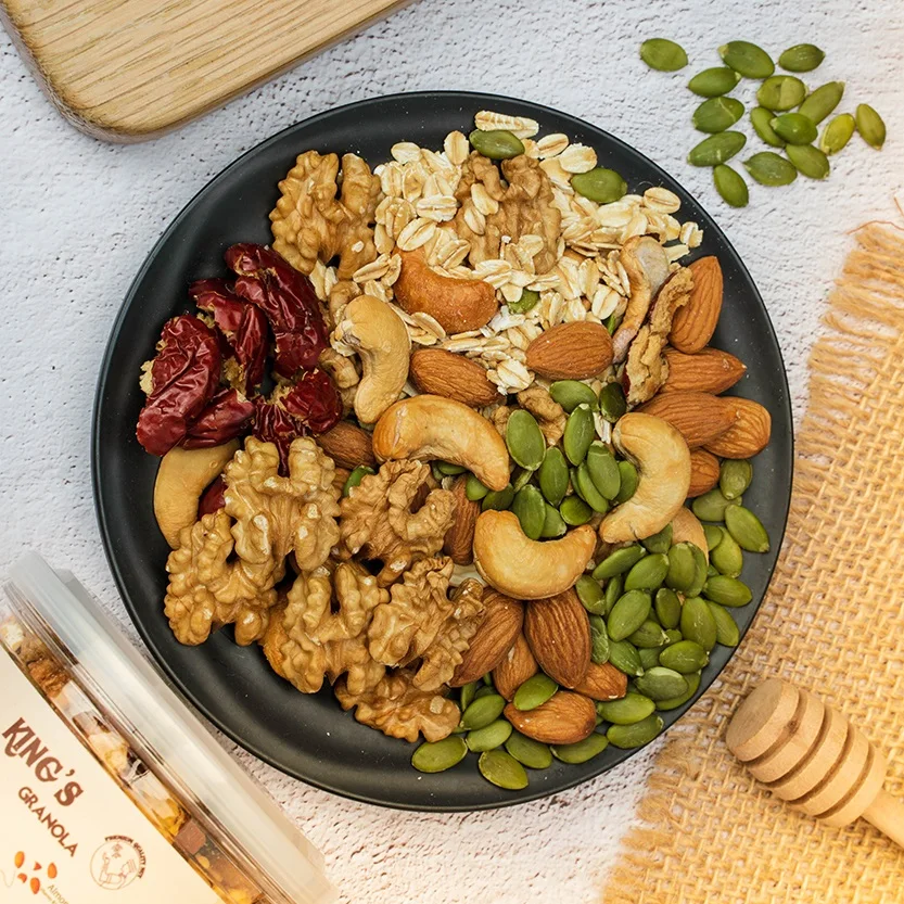 Упаковка коробок, грецкий орех без сахара, овса, гранола для взрослых с ароматом Вани и меда