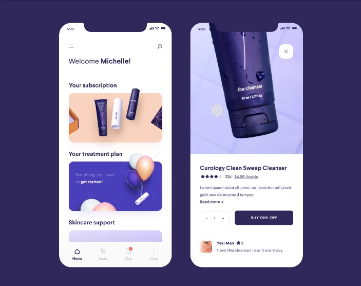 Top Skincare Store App Design | Mobile/Android Ecommerce App