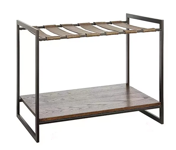 Hotel Bedroom Furniture Suitcase Stand Rack Heavy Duty Modern Baggage Holder Folding Luggage Rack in Iron Black Finishing Usable