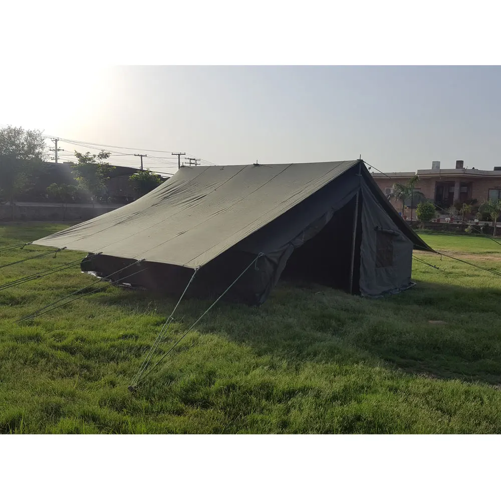 Military Cotton Canvas Small Wall Army Tent Ridge Pole Tent Custom Color Canvas Camping Military Olive Ridge For Emergency Reli