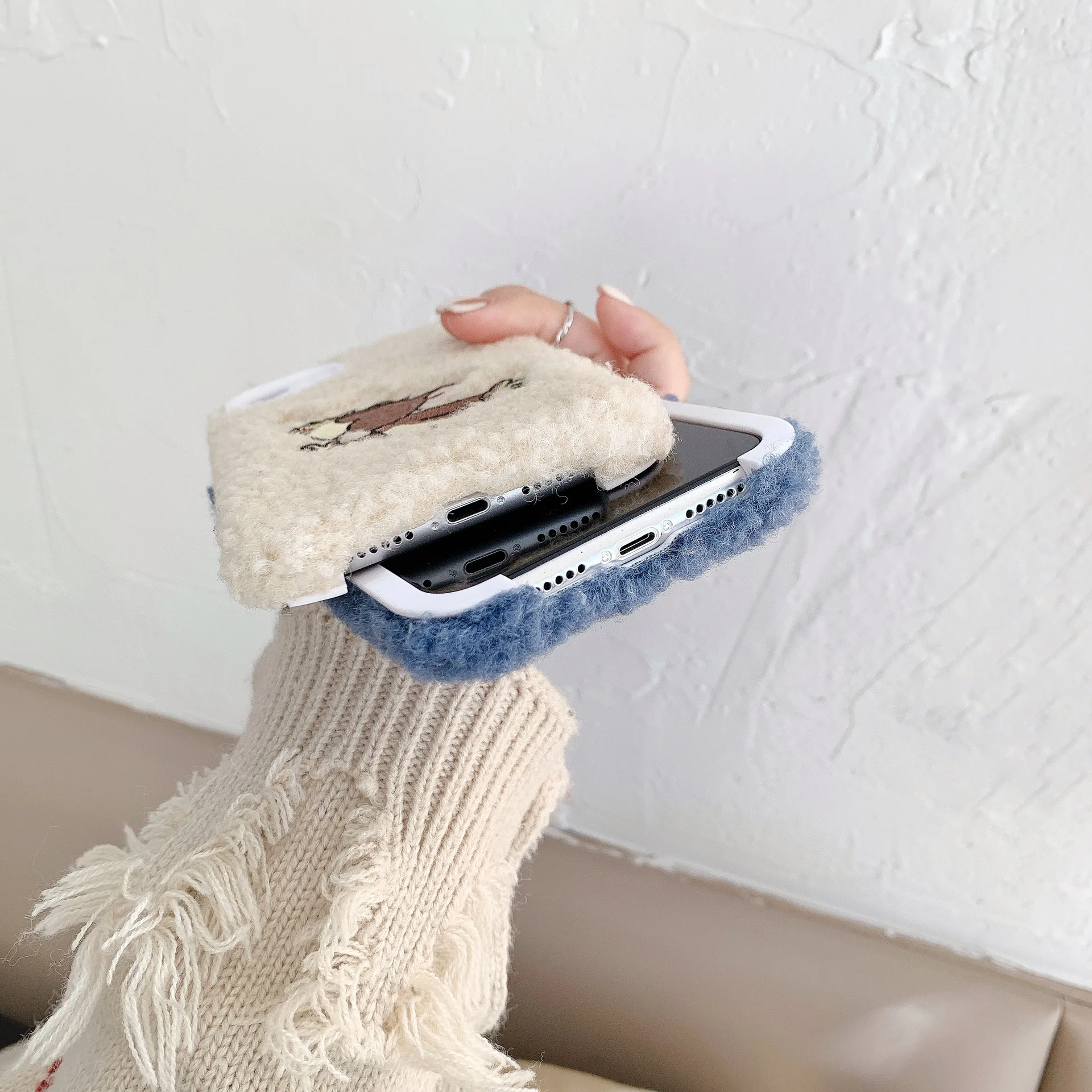 Cartoon Tom and Jerry Suede Case for iPhone 12 Pro Max 11Pro 11 7 8 X XR Xs Max