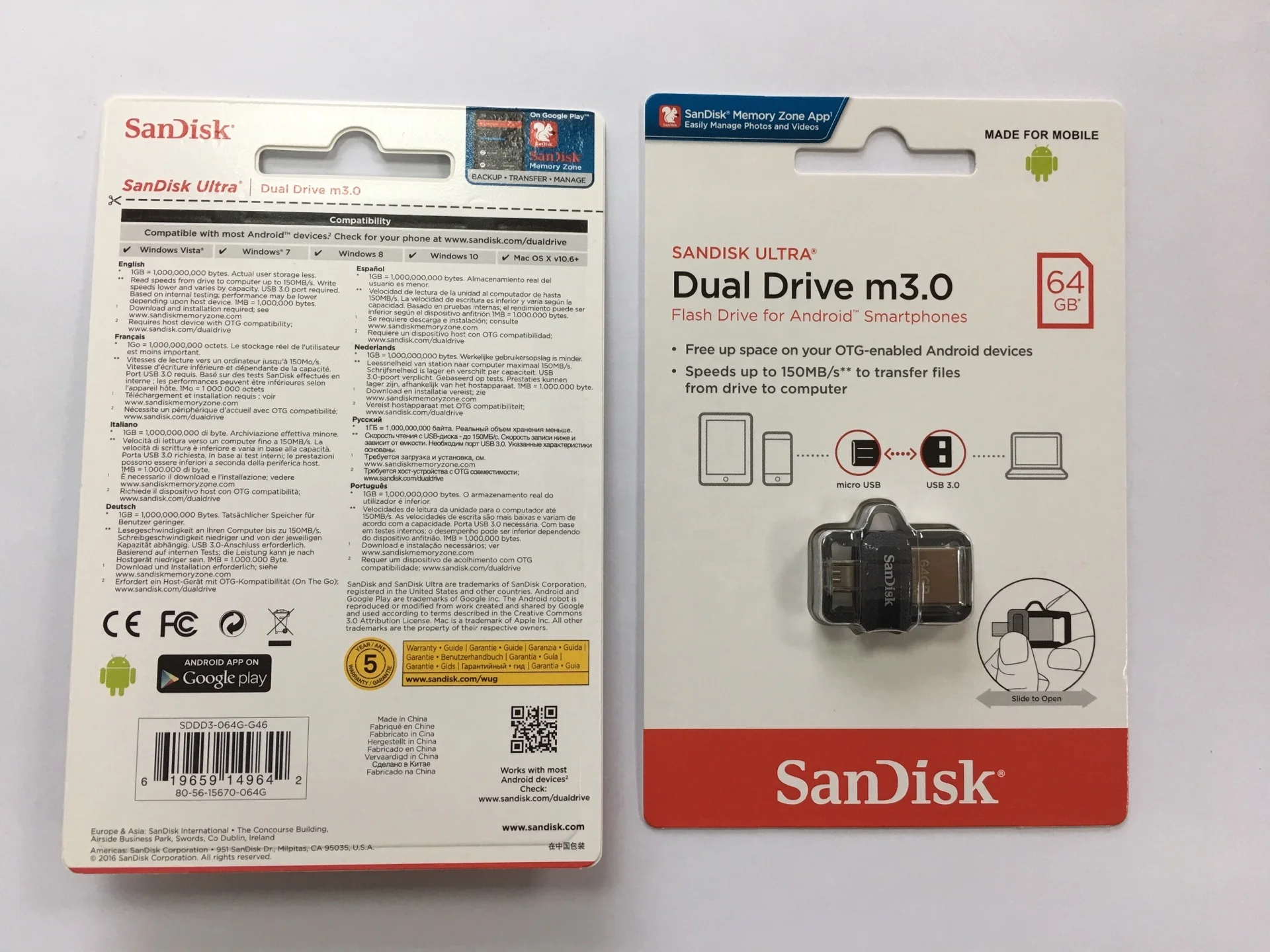 Wholesale Ultra Dual Sandisk 32GB 64GB 128GB Pendrive