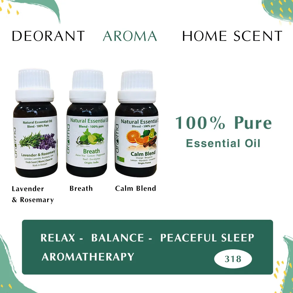 Set 3 Lavender Lemon Peppermint Essential Oil New Diffuser 100% Pure Aromatherapy Warming Massage Oil Relaxing Scentoil Deorant