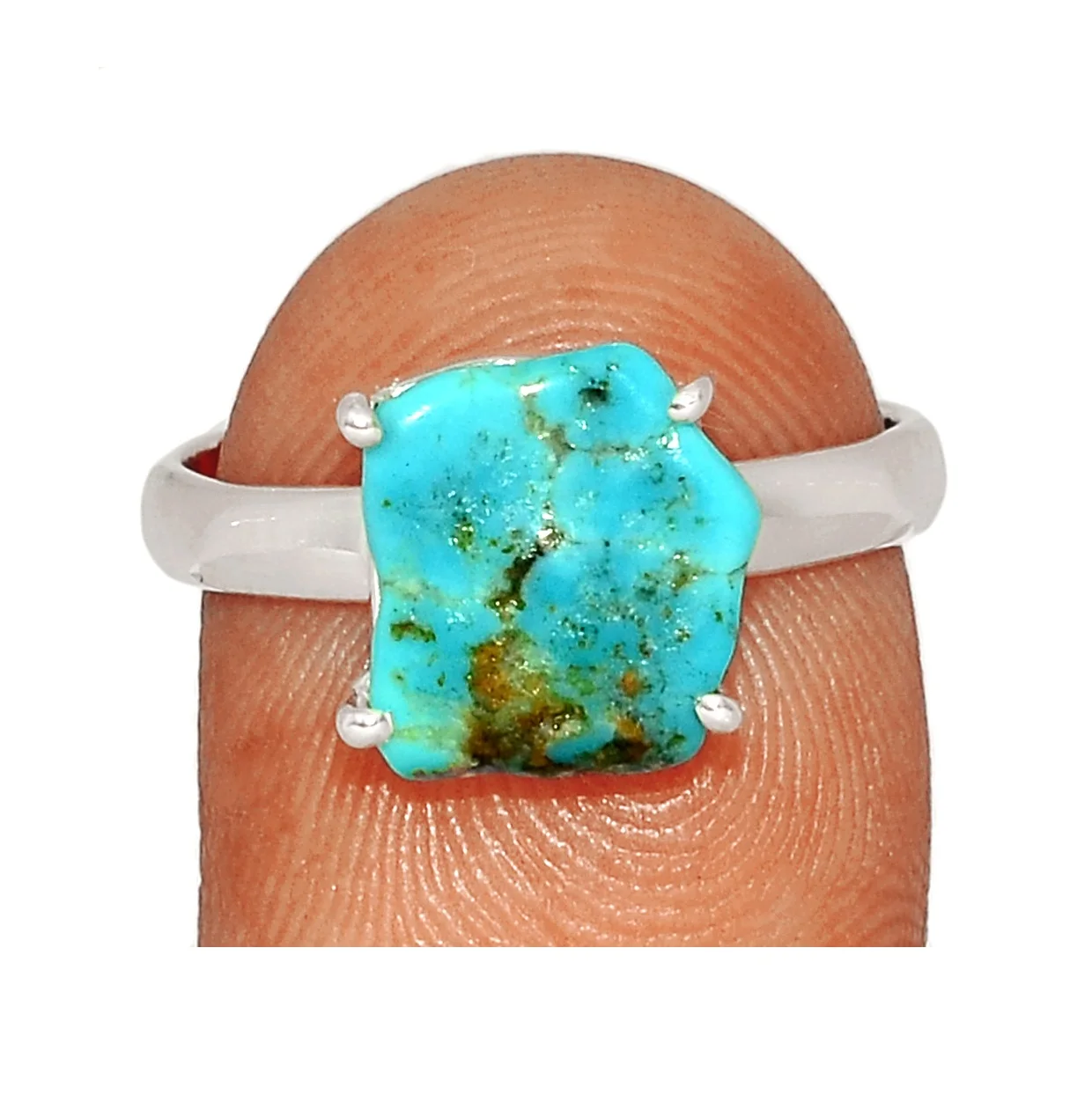  Оптовая цена бирюзовые грубые кольца для сна недорогие разумные регулируемые камни