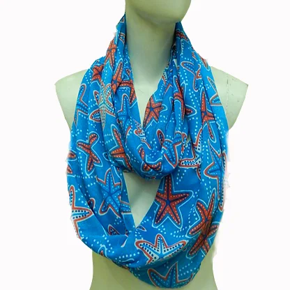 Infinity Loop Scarf 2021 100% Polyester Scarfs for Women  Custom Print Fashion Stoles and Neck wear Other Scarves for Girls