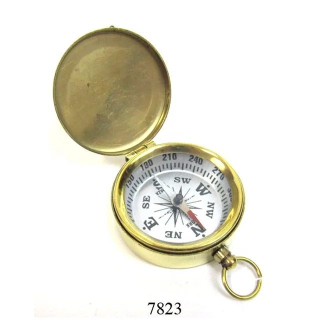 Nautical Brass Weather Compass With Glass Antique Brass Compasses Brunt on Compass for Sale at Cheap Price