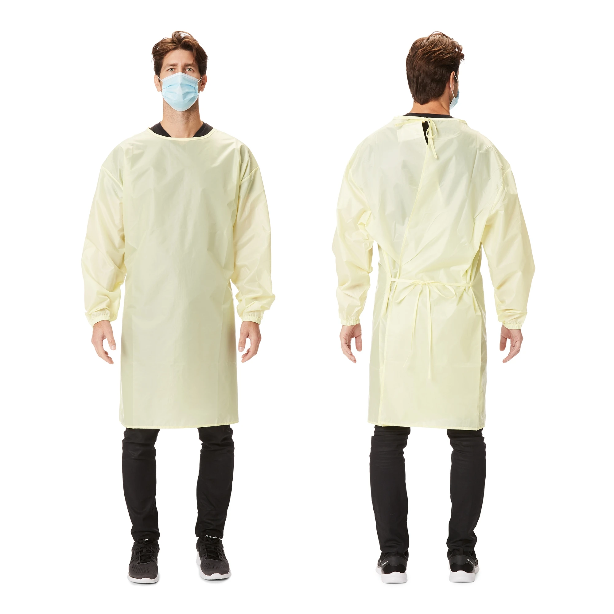 Защитное платье для процедуры 2x-большой/3x-большой желтый нестерильный уровень AAMI 1 многоразовый