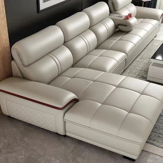 For Custom Prefab Houses factory price genuine leather sofa set, leather sofa set living room furniture with tool sets (60753297221)
