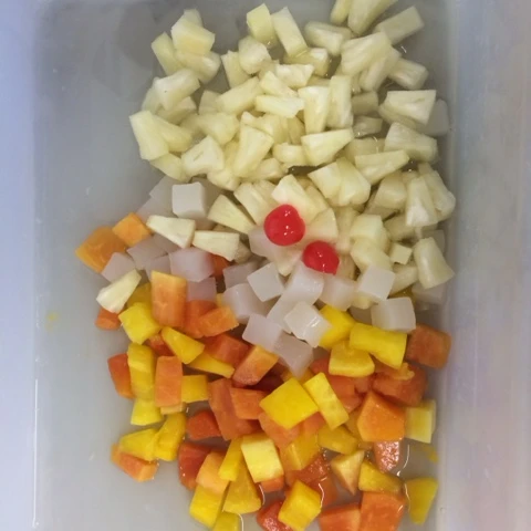 Canned Tropical Fruit Cocktail A10 In Light syrup From Thailand.