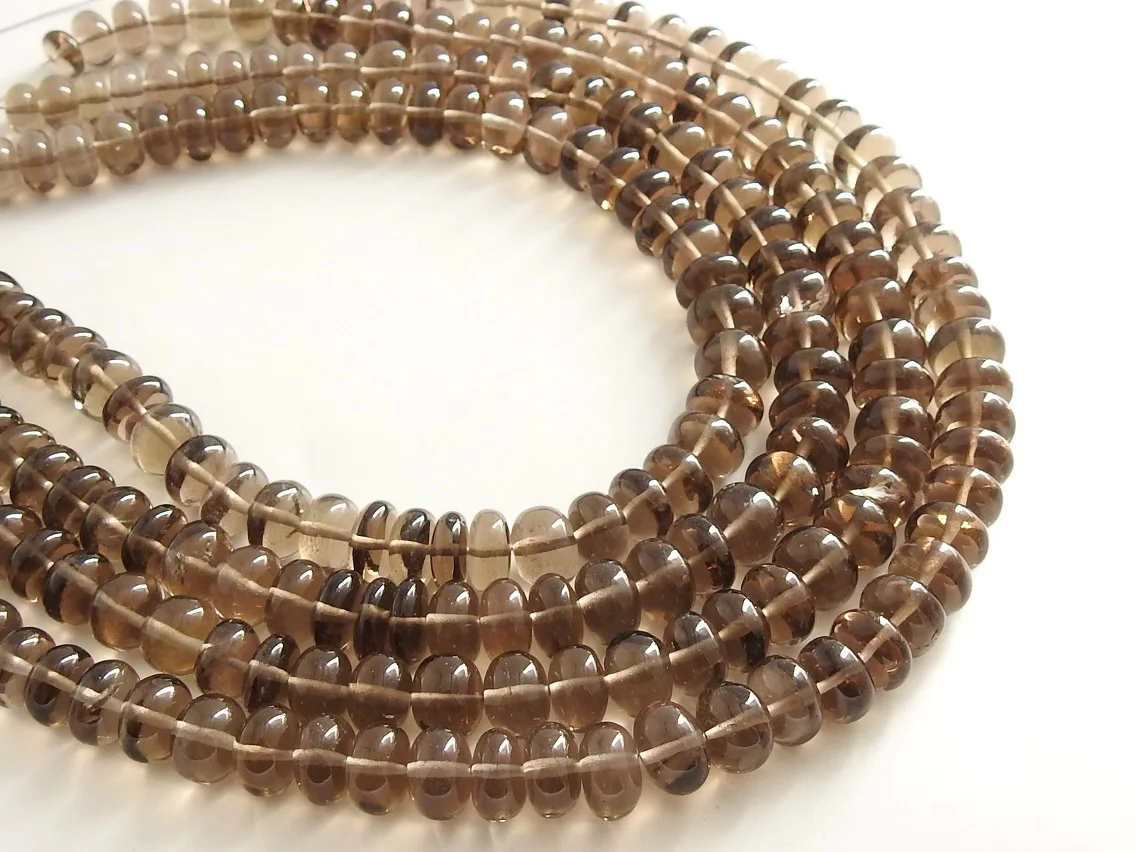 100%Natural Smoky Quartz Smooth Roundel Beads,Handmade,Loose Stone,Gemstone For Jewelry Wholesale Price New Arrival