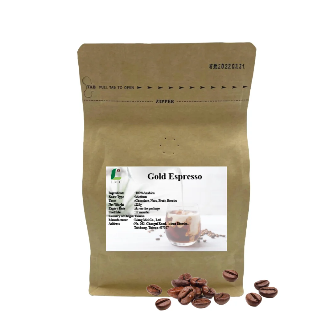 Ready To Ship LMC Taiwan Supplier Gold Espresso 100% Arabica Coffee Beans Fresh Roasted Beans