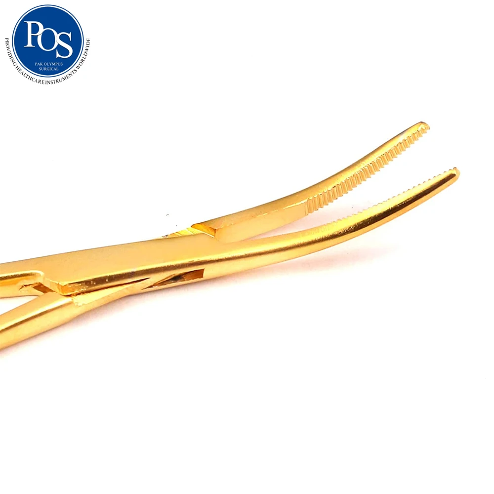 
Gold Kelly Hemostatic Forceps 15cm Curved Dental General Surgery Forceps/2021 Custom Logo Crile Artery Forceps 