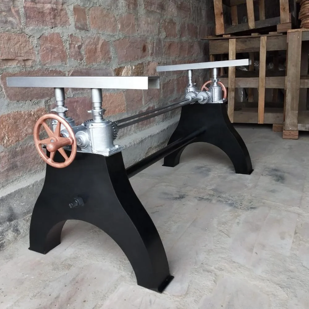 White Hure Crank Table Base, Industrial crank table base