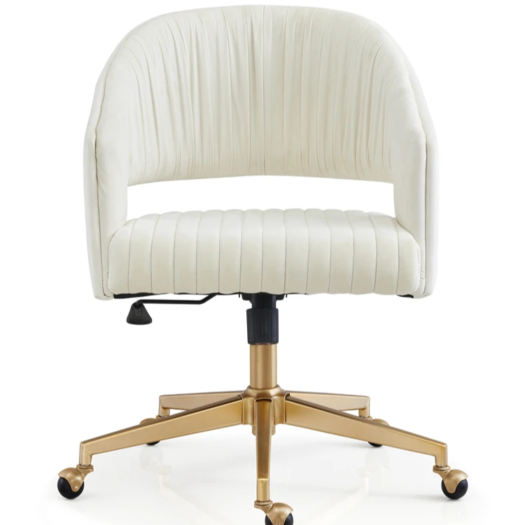 Modern Furniture Luxury Velvet White Makeup Salon Furniture Chair With Swivel Base