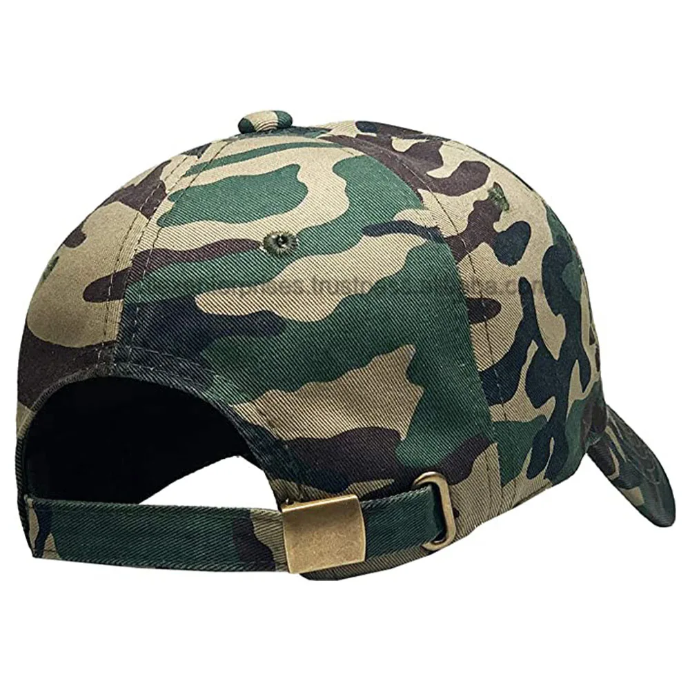 Wholesale 5 Panel Structured Snap Back Buckle Custom Design 3D Embroidery Logo Camo Baseball Hats Caps