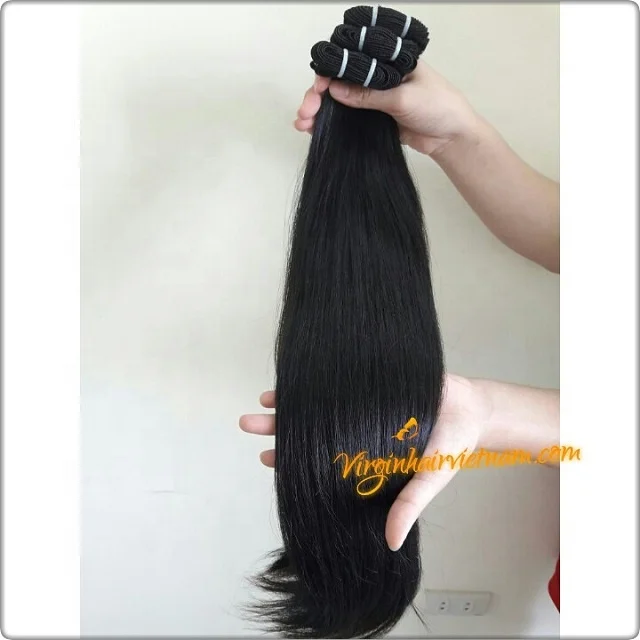WOW Super Double Drawn Straight Hair Machine Weft Vietnamese Human Hair Extensions 100% 	Raw Virgin Cuticle Aligned Hair