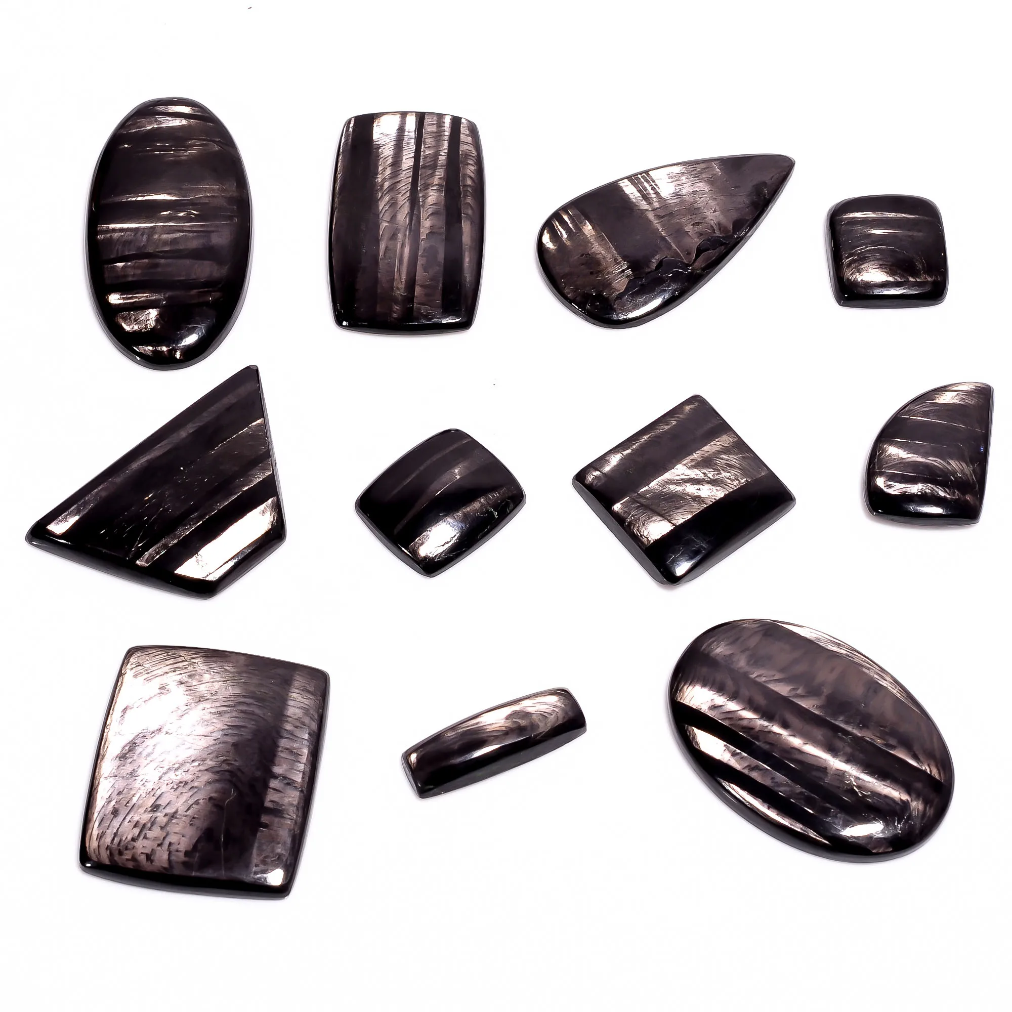 Free Size Natural Hypersthene Stone Smooth Mix Shape Cabochon Lot Per Kilogram from Gemstone Supplier at Wholesale Price Gems