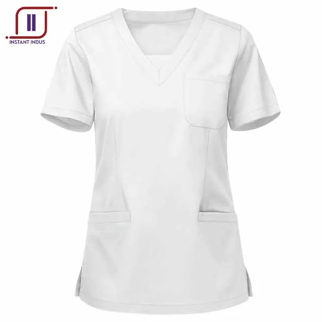 Wholesale Short Sleeve Shirts Medical Designs Cherokee Jogger Plus Size White Hospital Nursing Scrubs Tops Nurse Uniform OEM