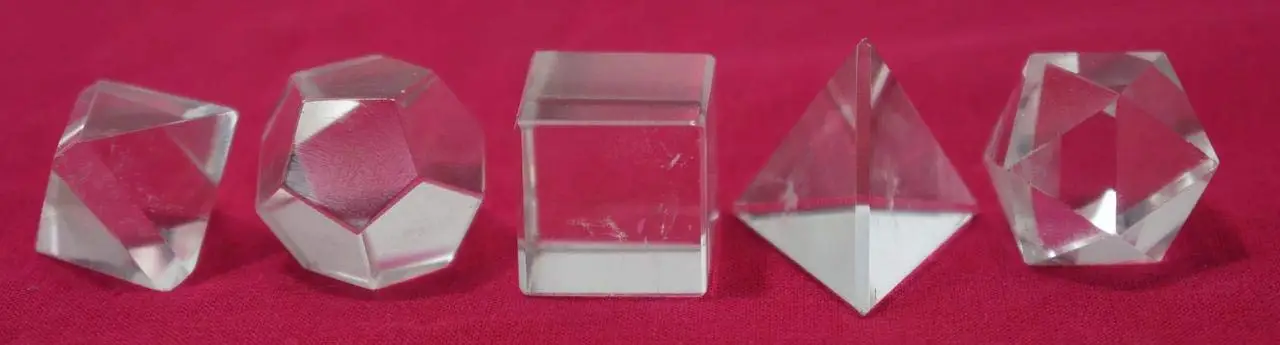 Clear quartz Crystal 7pcs sacred Geometry sets : wholesale Sacred Geometry set with wooden Box at Lowest price