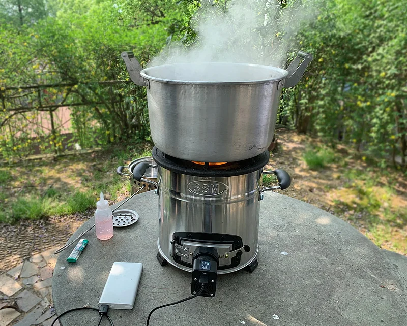 high efficiency biomass wood pellet cooking stove for camping BBQ