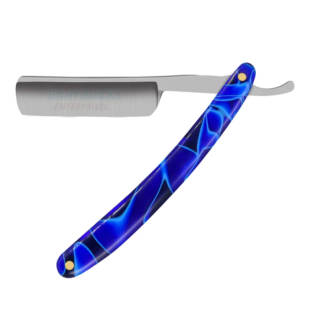 Straight Razor Wood Scale Cutthroat Straight Edge Blade (black) Handmade Sharp Carbon Steel Natural Barber Razor Single Blade