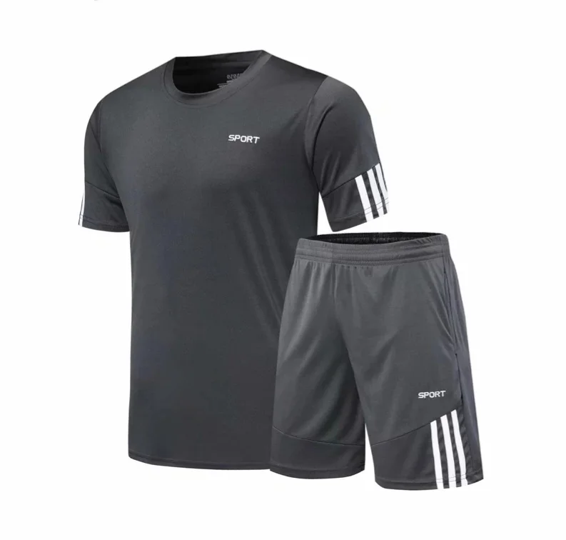 2021 Custom Men Running Shorts With Short Sleeve T-Shirt  two Piece set Jogging Set