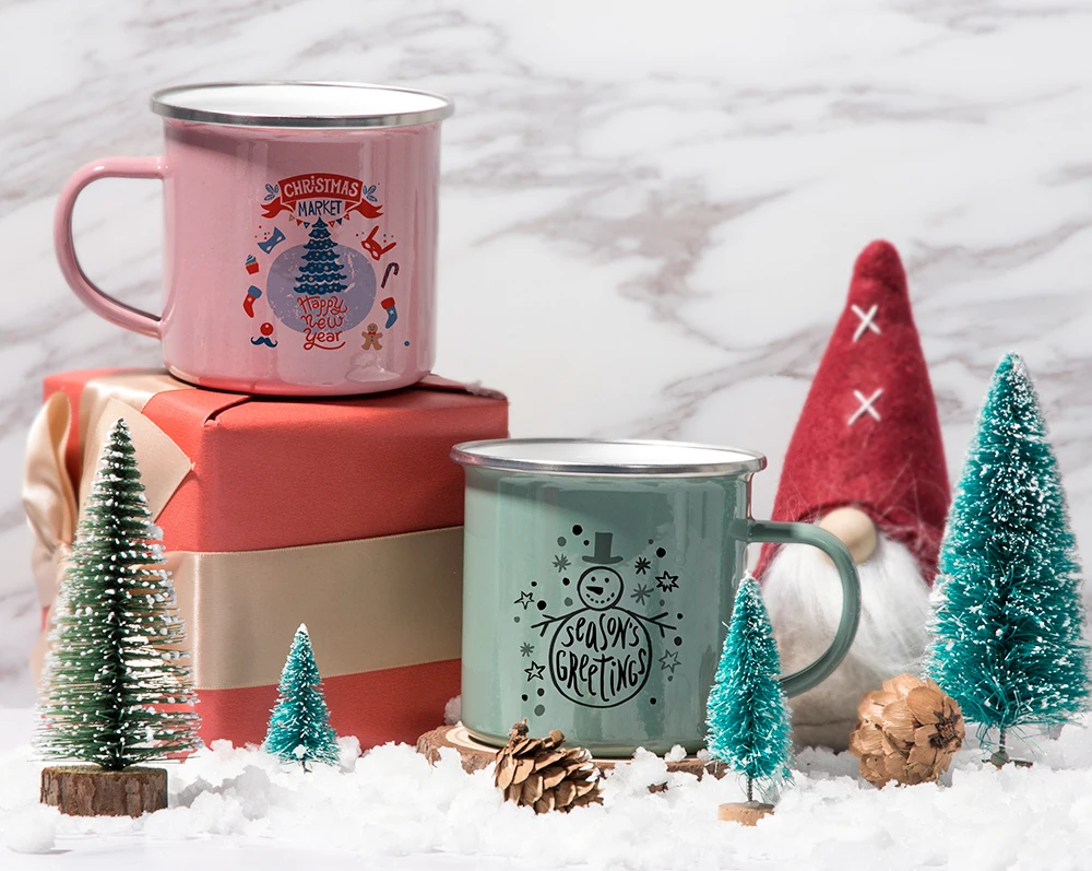 2021 Top Selling Christmas Mug Custom Design Enamel Mug Best Mug For Sublimation