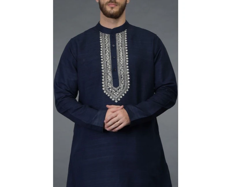 Тёмно-синий дизайн KURTA CUM sherчвани с брюками индийский Королевский Стиль традиционный ручной работы на новейший 2021 для