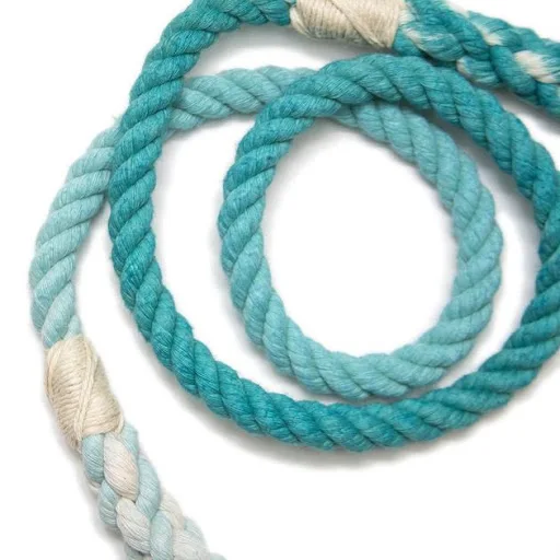 Чистая хлопковая окрашенная вручную поводок для макраме желтого цвета собак мягкий прочный ручная плетеная веревка домашних