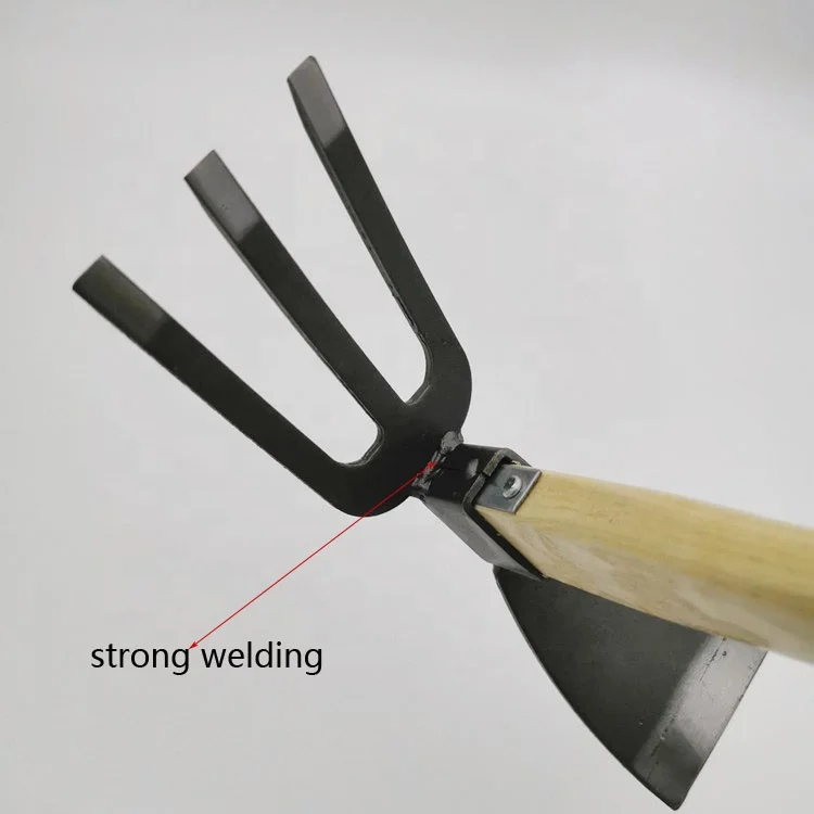 Термообработанный углеродистая сталь двухстороннее радио 2 in1digging грабли мотыга вилка