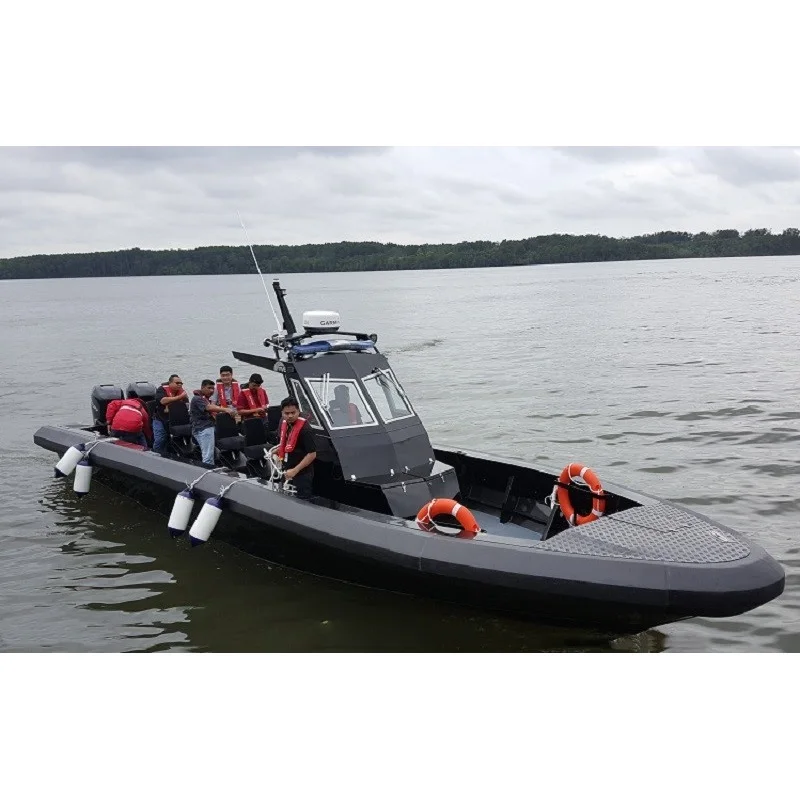 
High Performance 40ft V-Hull Fast Military Boat Patrol Craft Aluminium Rescue Life Boats With Boat Motor 4 Stroke Outboard 