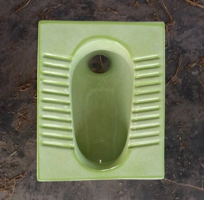 Export Quality Rustic Dark Light Green Color Floor Bathroom Sanitary Ware Modern WC Porcelain Ceramic Squatting Orissa Squat Pan