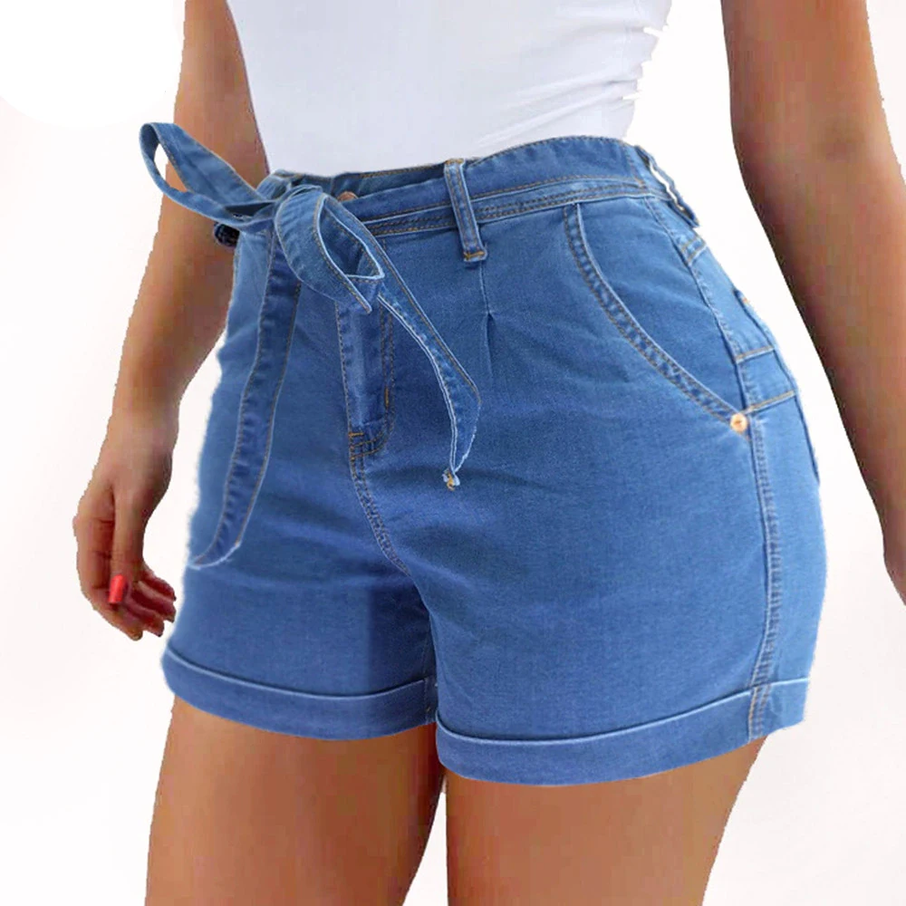 Fashion Women High Waist Scratched Shorts Jeans Girls Ladies Denim Shorts Hot Sexy Casual Push Up Skinny Jeans Short