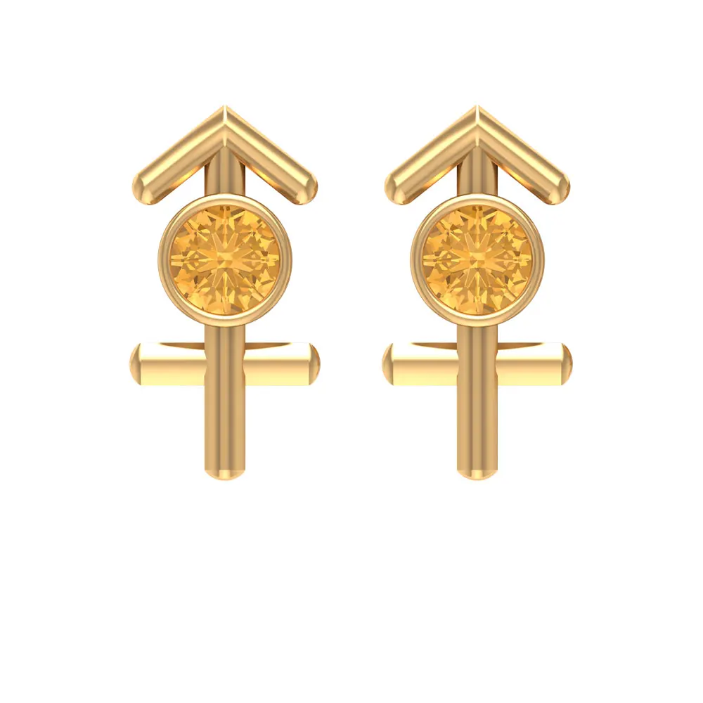  Серьги-гвоздики в виде знаков зодиака Стрелец серьги-гвоздики из цитрина