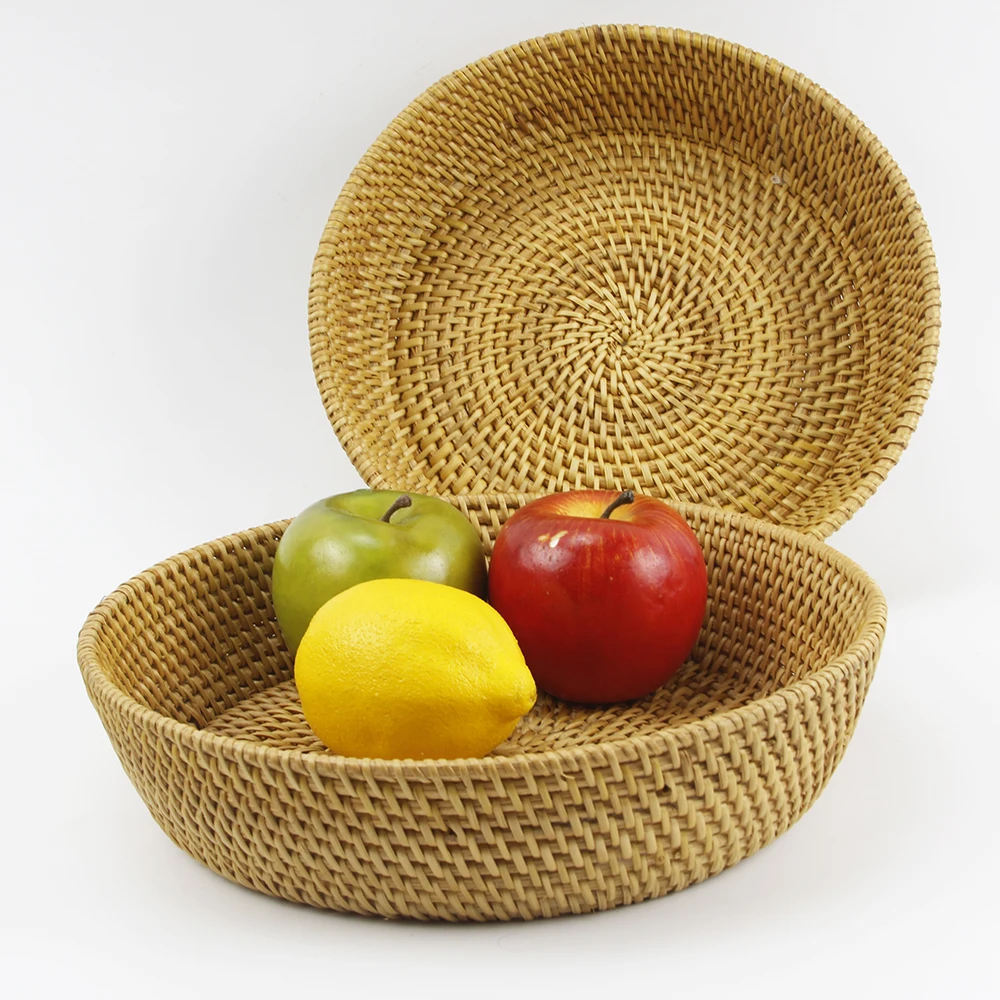 Elegant natural material storage basket Eco-friendly rattan basket handwoven rattan storage basket from Vietnam