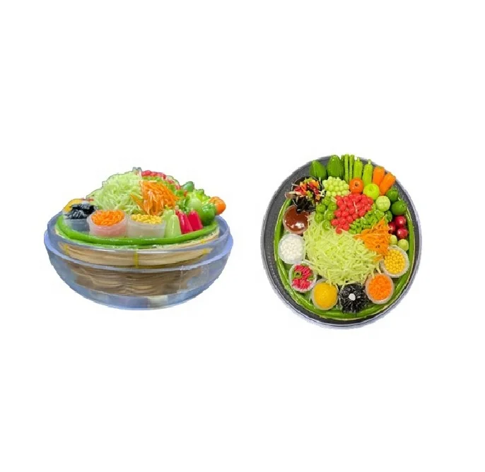 The Premium Miniature Model Clay Crafts with Creativity of Thai Spicy Papaya Salad Design Made in Thailand
