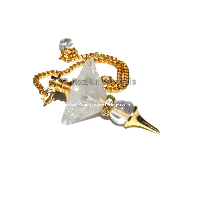 Order Online for Crystal Quartz Pyramid Ball Pendulums with Chain | Crystal Quartz Pyramid Ball Pendulums with Chain
